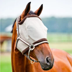 Horze Fliegenmaske Mit Mesh Und Weichem Flor -Pferdebedarf Verkauf 22826 LBR DBR 1