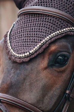 Kentucky Horsewear Stone & Pearl Soundless Fliegenhaube Lang -Pferdebedarf Verkauf 329944 BR 2